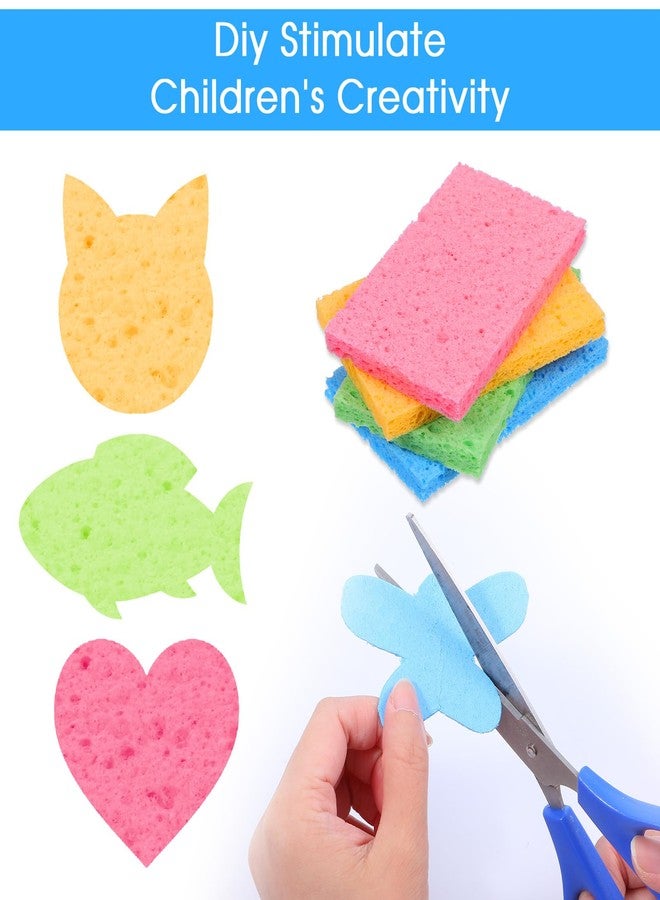 Dimeho 100pcs Kitchen Sponges Bulk Natural Sponges for Dishes Reusable Dish Sponge Scrub Compressed Wood Pulp Sponge Non-Scratch Cleaning Spongefor Kids DIY Kitchen Bathroom Household - Image 3